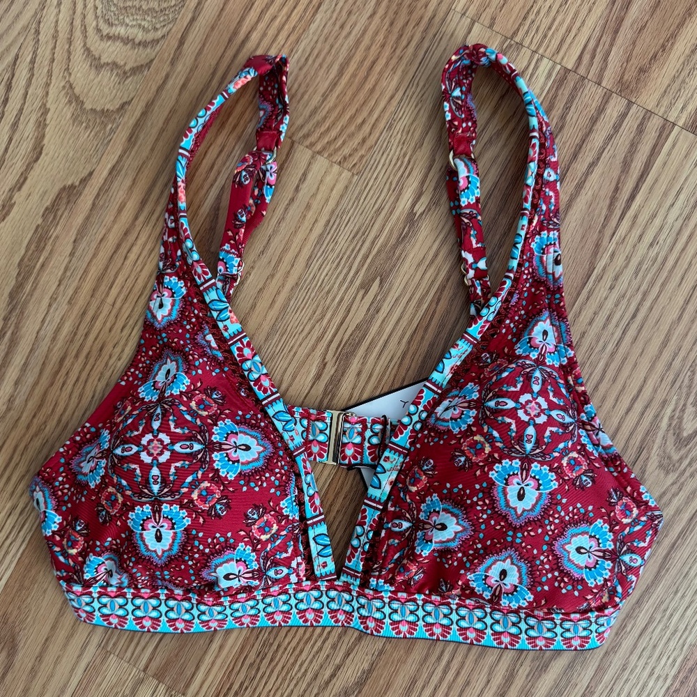 Medallion Pattern Triangle Swim Top - Picture 1 of 7